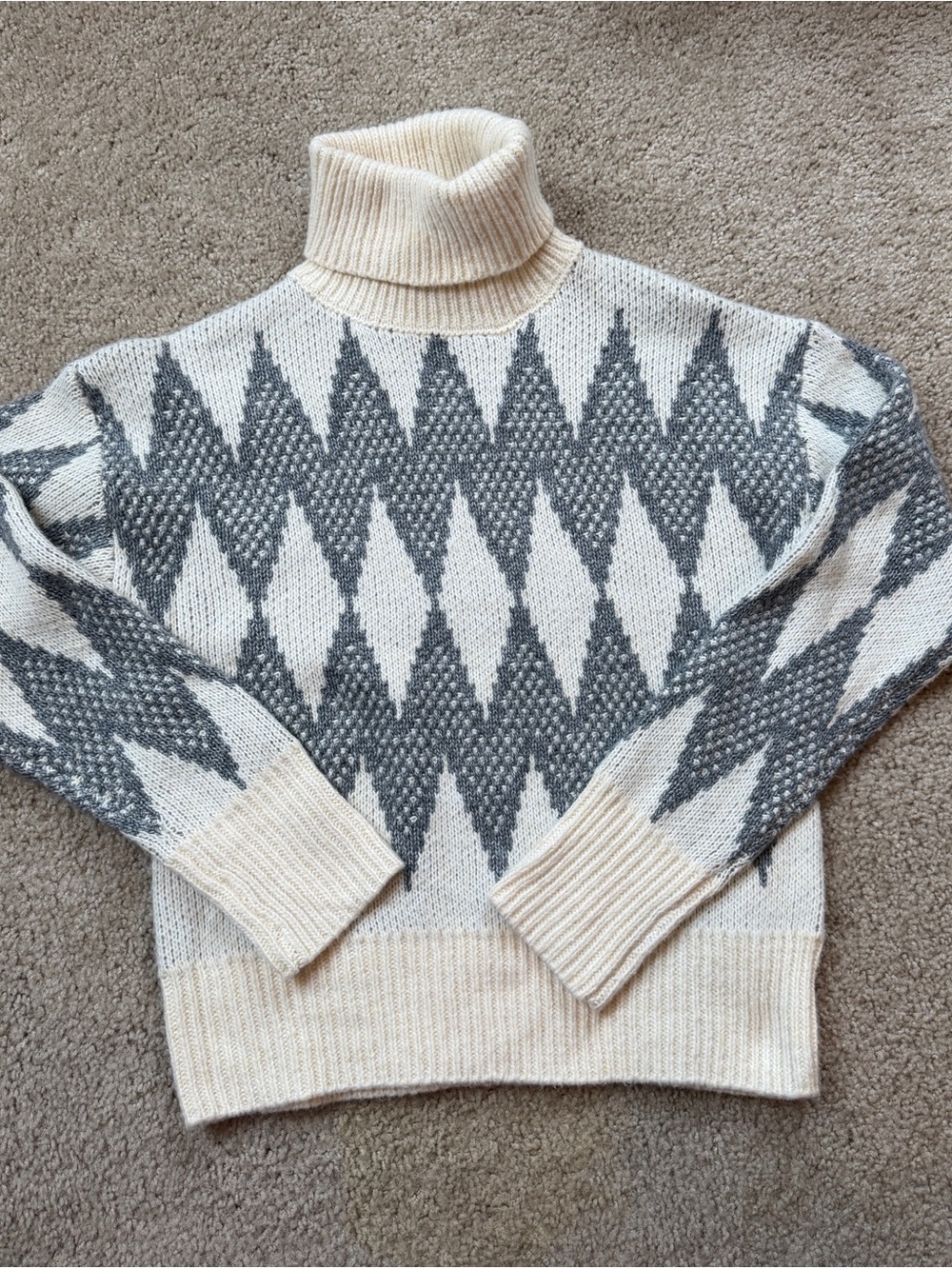 Industry Cream & Gray Turtleneck Knit Sweater